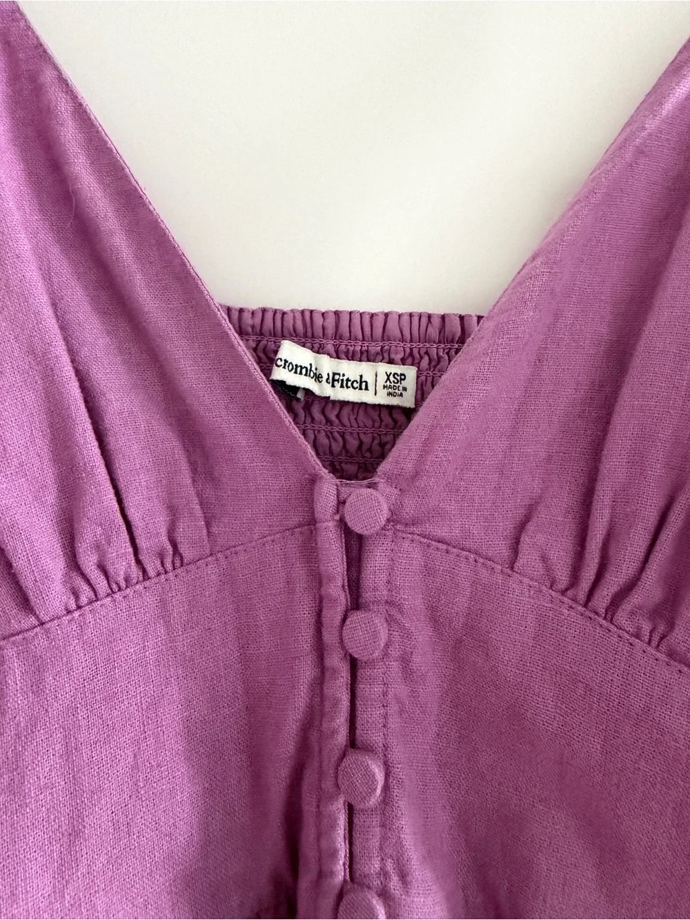Abercrombie Lilac Button-Front Spaghetti Strap Maxi Dress